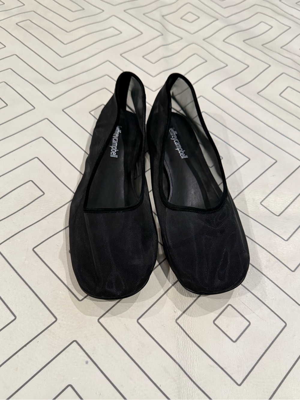 Jeffrey Campbell Black Mesh Ballet Flats